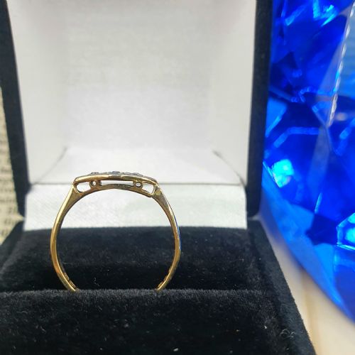 ART DECO DIAMOND SAPPHIRE 18CT GOLD RING B1926 SIZE K12 - ADDITIONAL PHOTO 5