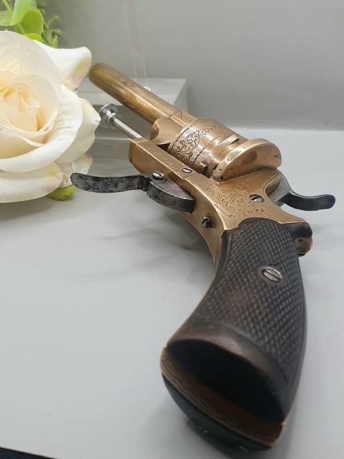 ANTIQUE PINFIRE PISTOL BELGIUM C1860 - ADDITIONAL PHOTO 3