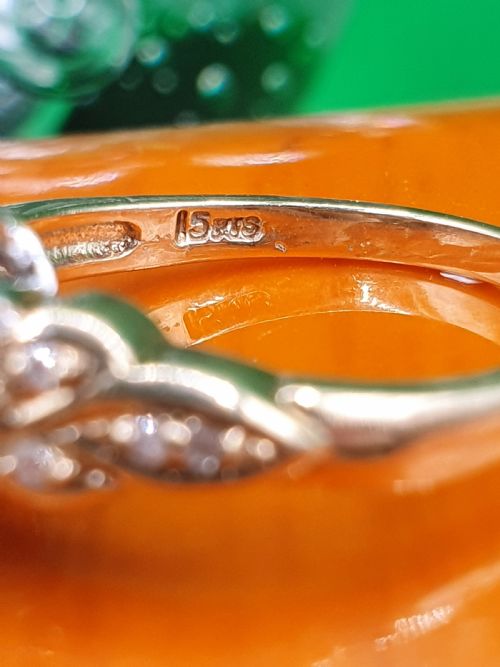 EMERALD DIAMOND CLUSTER RING ON 9CT GOLD SIZE L - ADDITIONAL PHOTO 7