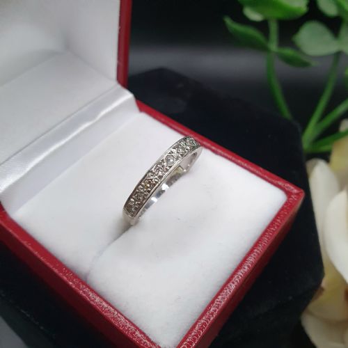 DIAMOND 18CT WHITE GOLD STACK ETERNITY RING SIZE N - ADDITIONAL PHOTO 1