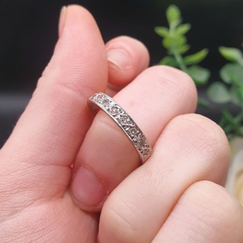 DIAMOND 18CT WHITE GOLD STACK ETERNITY RING SIZE N - ADDITIONAL PHOTO 5