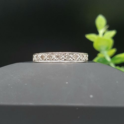 DIAMOND 18CT WHITE GOLD STACK ETERNITY RING SIZE N - ADDITIONAL PHOTO 6