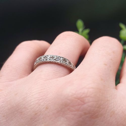 DIAMOND 18CT WHITE GOLD STACK ETERNITY RING SIZE N - ADDITIONAL PHOTO 10