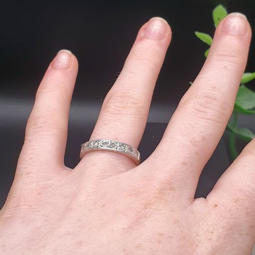 DIAMOND 18CT WHITE GOLD STACK ETERNITY RING SIZE N - ADDITIONAL PHOTO 11