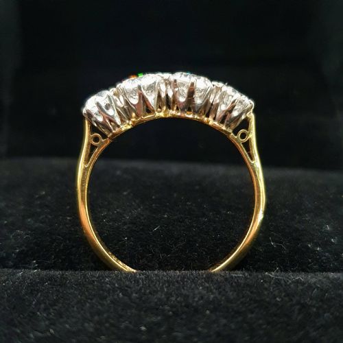 18CT GOLD PLATINUM 4 STONE DIAMOND RING SIZE N - ADDITIONAL PHOTO 1