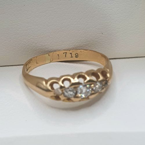 VICTORIAN 14CT GOLD RING SET WITH DIAMONDS SIZE L - ADDITIONAL PHOTO 2