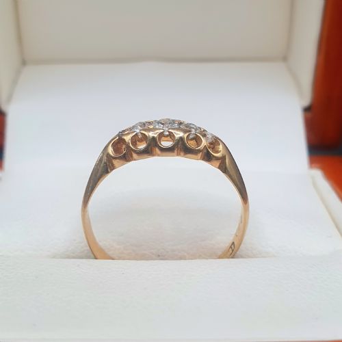 VICTORIAN 14CT GOLD RING SET WITH DIAMONDS SIZE L - ADDITIONAL PHOTO 3