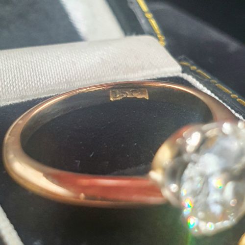 OLD CUT 2CT DIAMOND VICTORIAN SOLITAIRE RING ON 15CT GOLD SIZE M12 - ADDITIONAL PHOTO 8