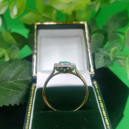 EMERALD DIAMOND 18CT GOLD RING SIZE O12 - ADDITIONAL PHOTO 2