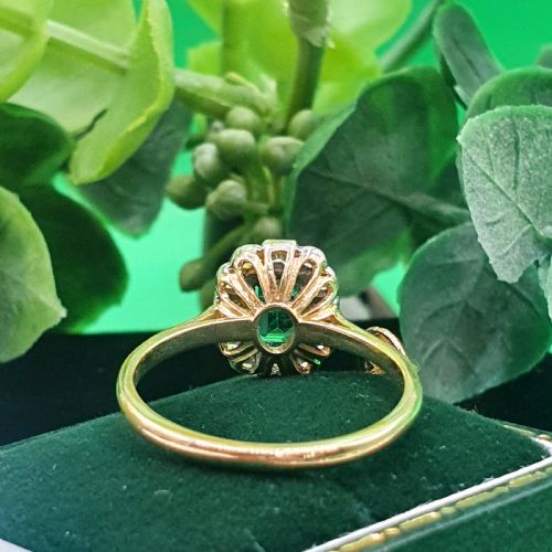 EMERALD DIAMOND 18CT GOLD RING SIZE O12 - ADDITIONAL PHOTO 5
