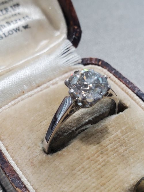 ART DECO RING 19CT OLD MINE CUT DIAMOND SOLITAIRE PLATINUM RING C1920S SIZE M - ADDITIONAL PHOTO 10
