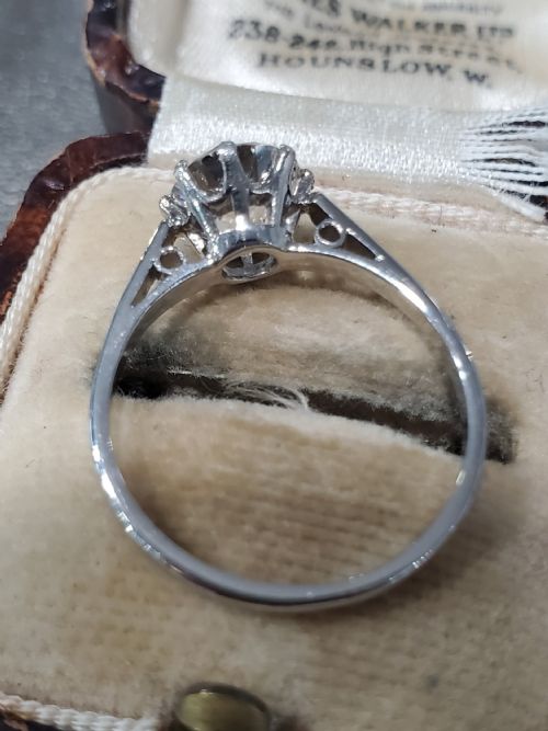 ART DECO RING 19CT OLD MINE CUT DIAMOND SOLITAIRE PLATINUM RING C1920S SIZE M - ADDITIONAL PHOTO 11