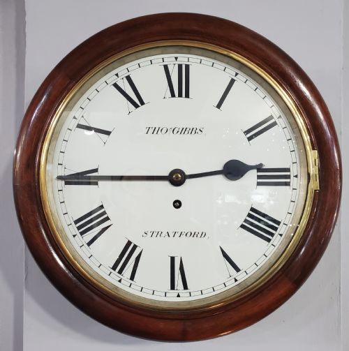 mahogany fusee wall clock 12 dial 19th century - CATEGORY: ANTIQUE CLOCKS - DATED 19TH CENTURY