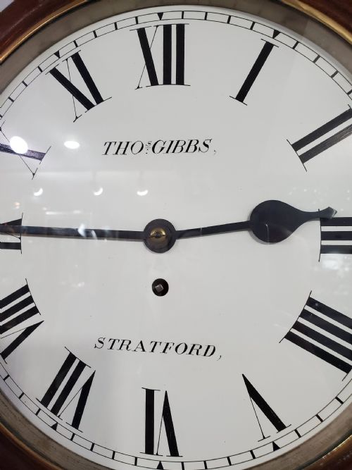 MAHOGANY FUSEE WALL CLOCK 12 DIAL 19TH CENTURY - ADDITIONAL PHOTO 2