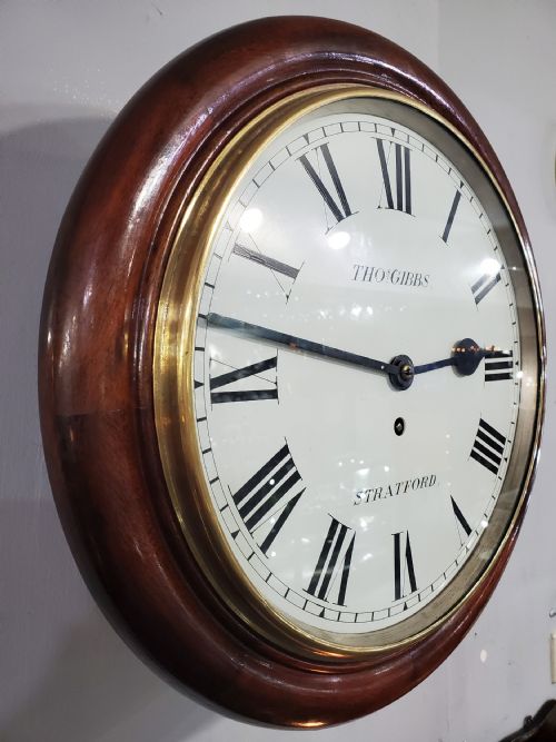 MAHOGANY FUSEE WALL CLOCK 12 DIAL 19TH CENTURY - ADDITIONAL PHOTO 3