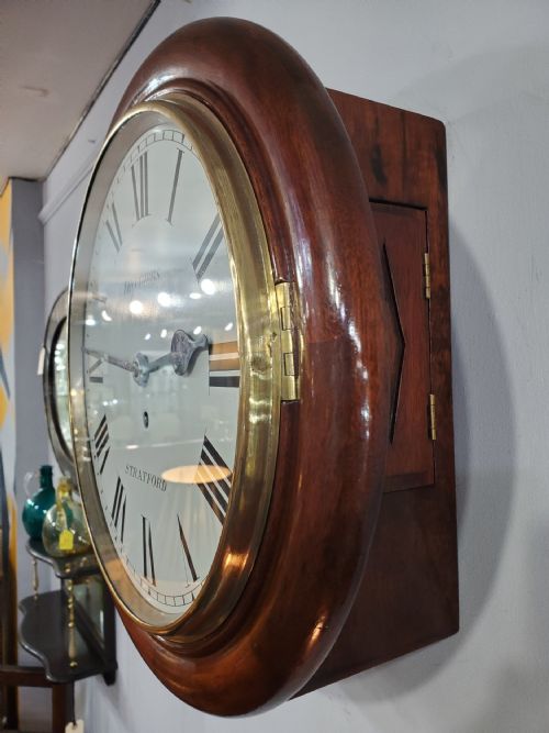 MAHOGANY FUSEE WALL CLOCK 12 DIAL 19TH CENTURY - ADDITIONAL PHOTO 1