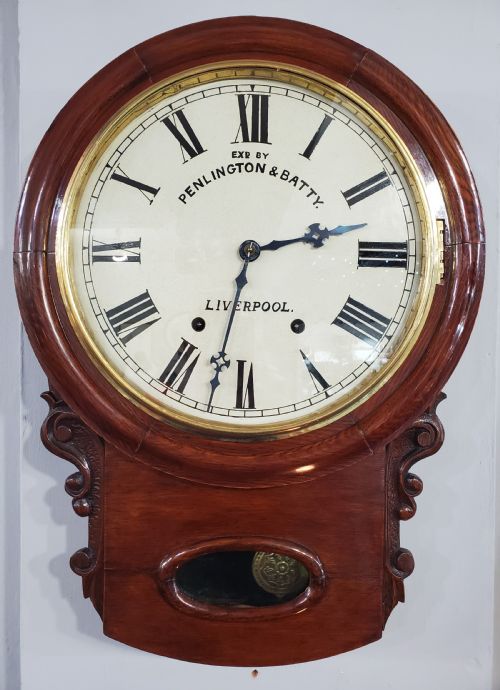 wall clock penlington batty 19th century - CATEGORY: ANTIQUE CLOCKS - DATED 19TH CENTURY