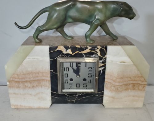 FRENCH ART DECO PANTHER CLOCK C1930 - ADDITIONAL PHOTO 1