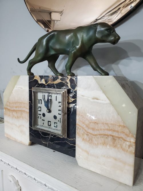FRENCH ART DECO PANTHER CLOCK C1930 - ADDITIONAL PHOTO 4