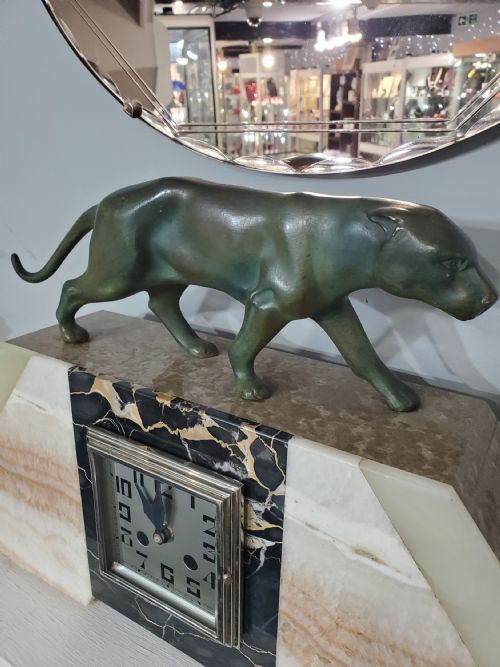 FRENCH ART DECO PANTHER CLOCK C1930 - ADDITIONAL PHOTO 5
