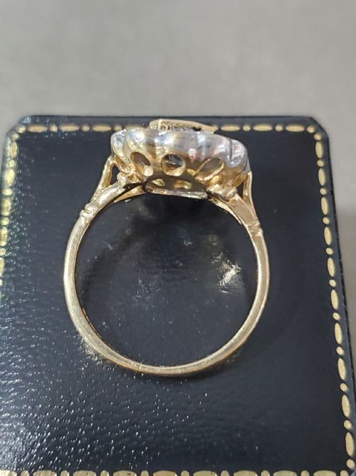 ART DECO DESIGN EMERALD CUT SAPPHIRE DIAMOND RING VALUATION 2950 - ADDITIONAL PHOTO 1