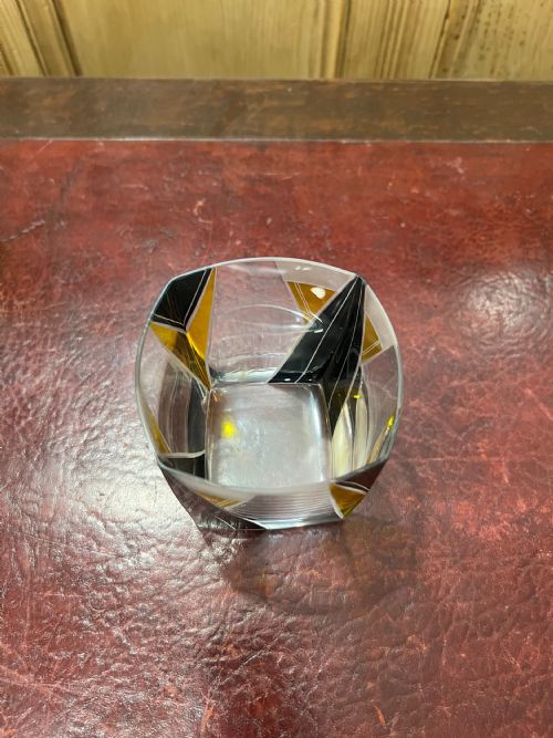 ORIGINAL KARL PALDA ART DECO DECANTER SET BOHEMIA C1930 HAND ENAMELLED LEAD CRYSTAL - ADDITIONAL PHOTO 5