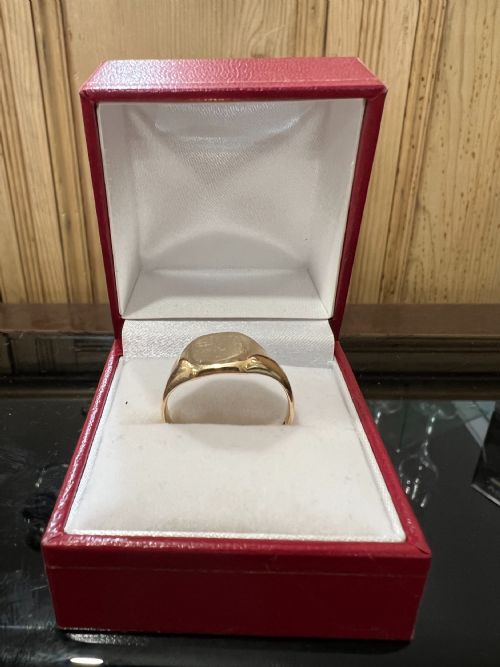 SIGNET RING 9CT GOLD BIRMINGHAM 1949 R12 - ADDITIONAL PHOTO 2
