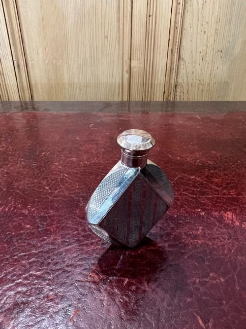 JAMES DIXON RARE SHAPE ART DECO HIP FLASK - ADDITIONAL PHOTO 2