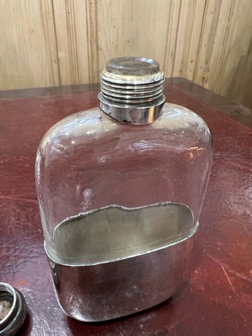SILVER PLATED MID VICTORIAN HIP FLASK C1880S - ADDITIONAL PHOTO 2