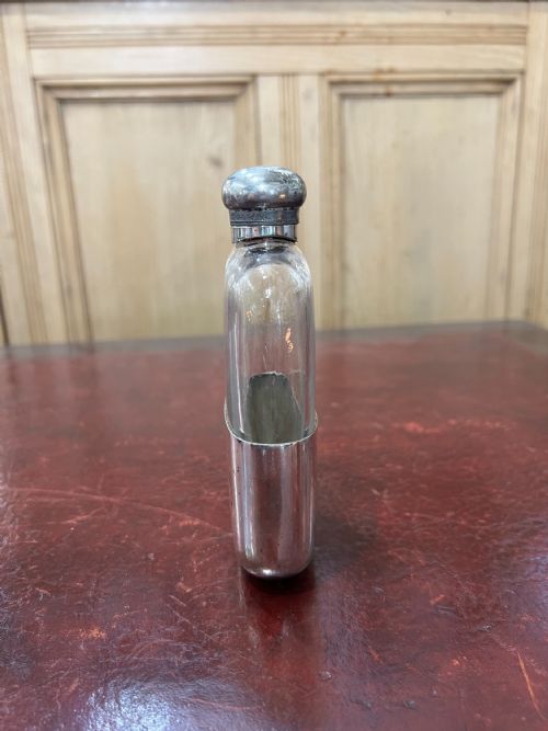 SILVER PLATED MID VICTORIAN HIP FLASK C1880S - ADDITIONAL PHOTO 3