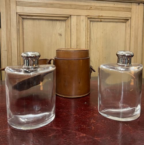 vintage hiphunting flasks c1930 - CATEGORY: ANTIQUE GLASS - DATED 1930