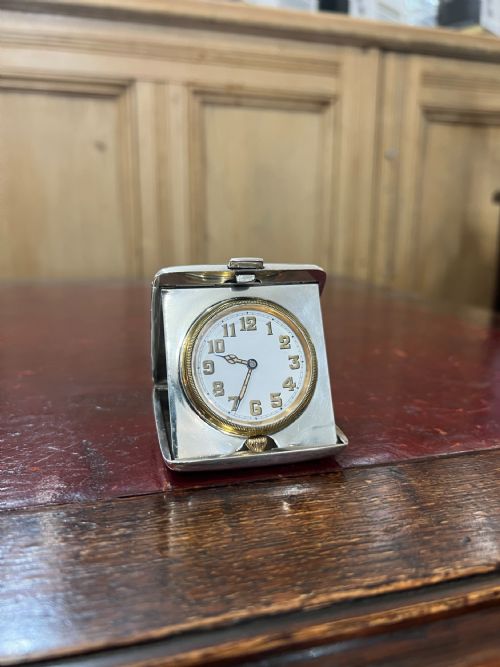 MAPPIN WEBB SILVER TRAVEL CLOCK BIRMINGHAM 1925 - ADDITIONAL PHOTO 1
