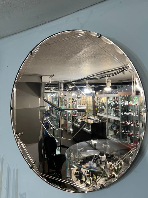 ART DECO MIRROR CLOCK C1920S30S CONVERTED TO BATTERY - ADDITIONAL PHOTO 1