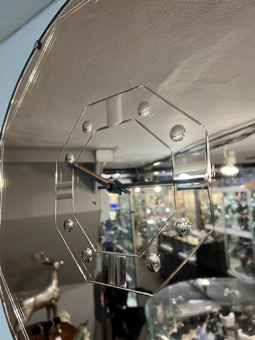ART DECO MIRROR CLOCK C1920S30S CONVERTED TO BATTERY - ADDITIONAL PHOTO 2