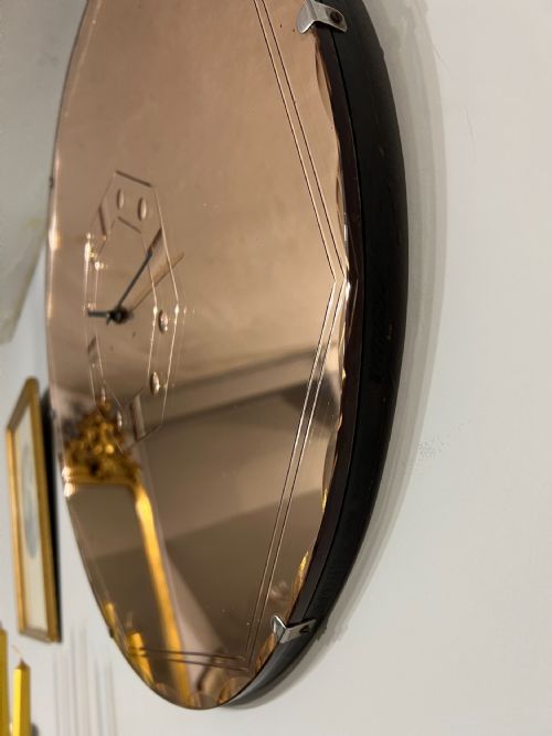 ART DECO MIRROR CLOCK C1920S30S CONVERTED TO BATTERY - ADDITIONAL PHOTO 4