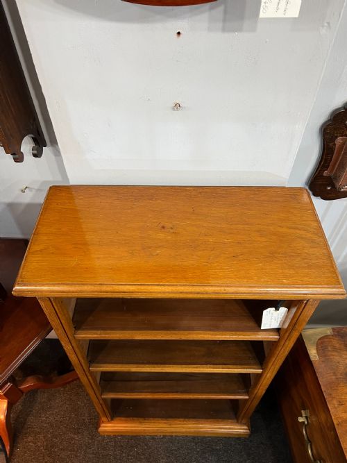 SOLID OAK BOOKCASE WITH ADJUSTABLE SHELVES LATE 19THEARLY 20TH CENTURY - ADDITIONAL PHOTO 2