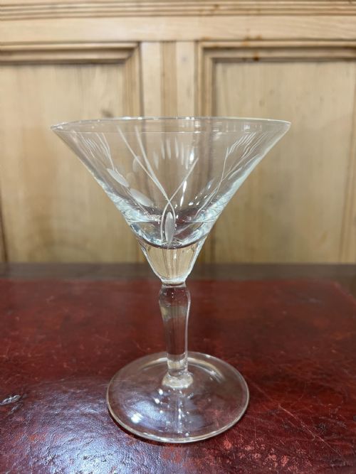 ART DECO SET OF 9 LONG STEM COCKTAIL GLASSES C1920S - ADDITIONAL PHOTO 3