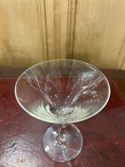 ART DECO SET OF 9 LONG STEM COCKTAIL GLASSES C1920S - ADDITIONAL PHOTO 4