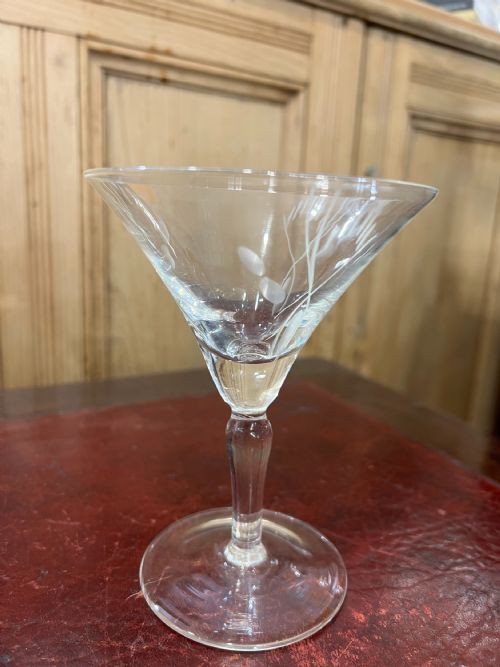 ART DECO SET OF 9 LONG STEM COCKTAIL GLASSES C1920S - ADDITIONAL PHOTO 5