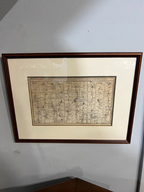 antique map roads leading out of london dated 1774 - CATEGORY: ANTIQUE MISCELLANEOUS - DATED 18TH CENTURY