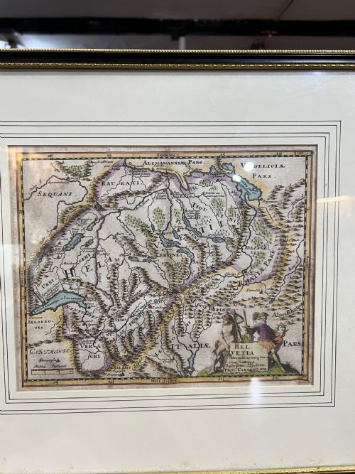 ANTIQUE HAND COLOURED MAP HELVETICASWITZERLAND DATED C1696 - ADDITIONAL PHOTO 1