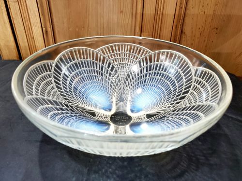 RENE LALIQUE COQUILLES FRENCH ART DECO OPALESCENT GLASS BOWL C1930 - ADDITIONAL PHOTO 2