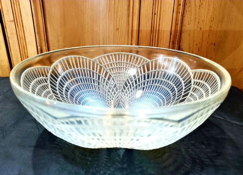 RENE LALIQUE COQUILLES FRENCH ART DECO OPALESCENT GLASS BOWL C1930 - ADDITIONAL PHOTO 5