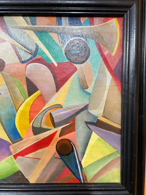 FRENCH CUBIST OIL ON BOARD SIGNED MARCHER C1950 - ADDITIONAL PHOTO 4