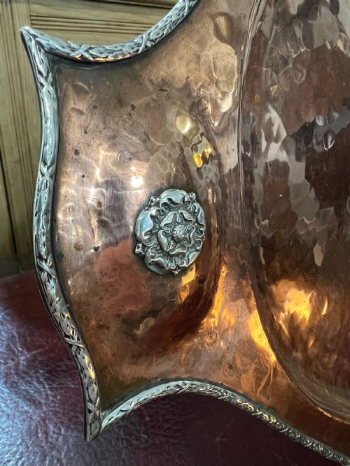 ARTS CRAFTS COPPER SILVER TRAY ATTRIBUTED A E JONES C1910 - ADDITIONAL PHOTO 3