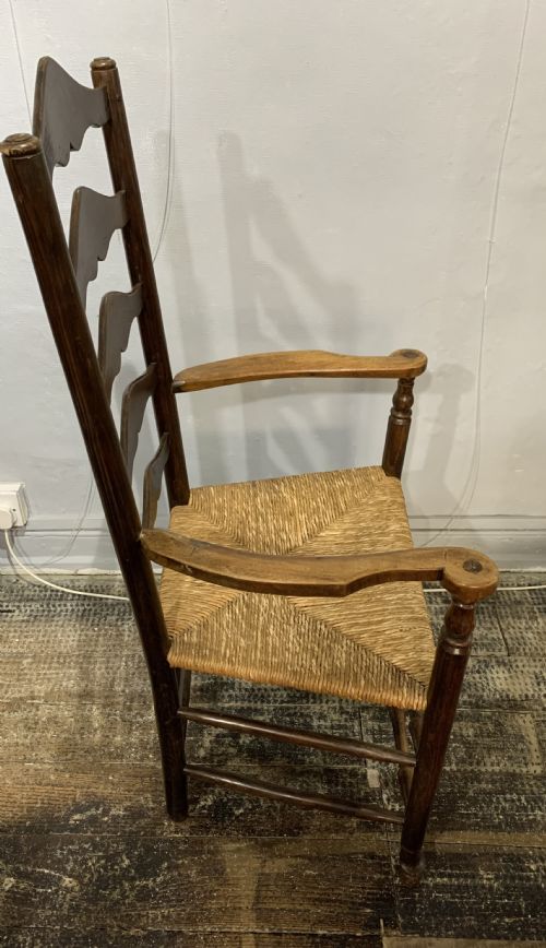 EARLY VICTORIAN X6 LADDER BACK ELM DINING CHAIRS C1840 - ADDITIONAL PHOTO 2