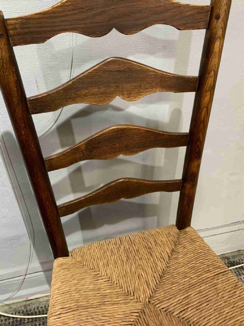 EARLY VICTORIAN X6 LADDER BACK ELM DINING CHAIRS C1840 - ADDITIONAL PHOTO 7