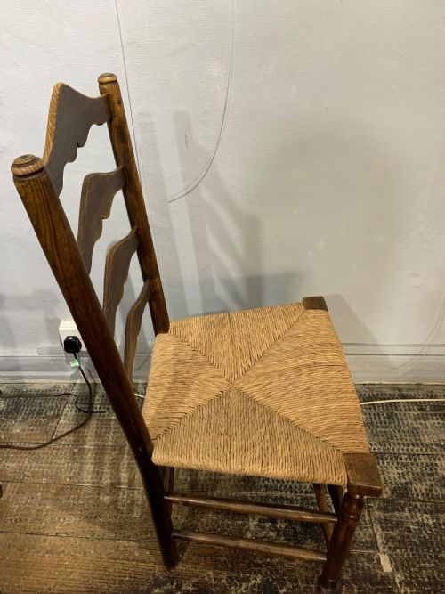 EARLY VICTORIAN X6 LADDER BACK ELM DINING CHAIRS C1840 - ADDITIONAL PHOTO 11