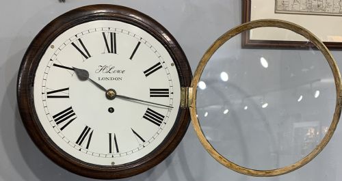 ENGLISH FUSEE LONDON WALL CLOCK 10 DIAL MAHOGANY CASE C1850 - ADDITIONAL PHOTO 1