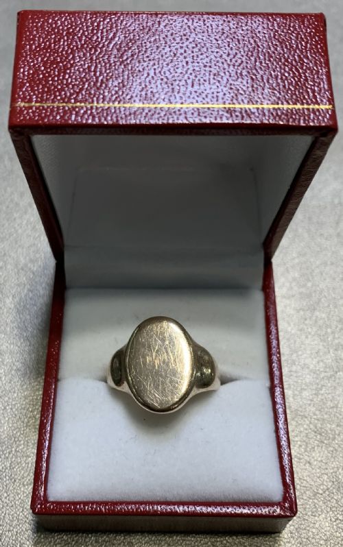 ART DECO ERA 9CT GOLD SIGNET RING BIRMINGHAM 1928 Q - ADDITIONAL PHOTO 1
